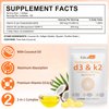 MXCZBSM Vitamin D3 K2 Supplement Softgel, Vitamin D3 K2 Softgel with 10000 IU Supports Immune, Heart, Teeth & Bone Health, Free of GMO, Gluten, Soy