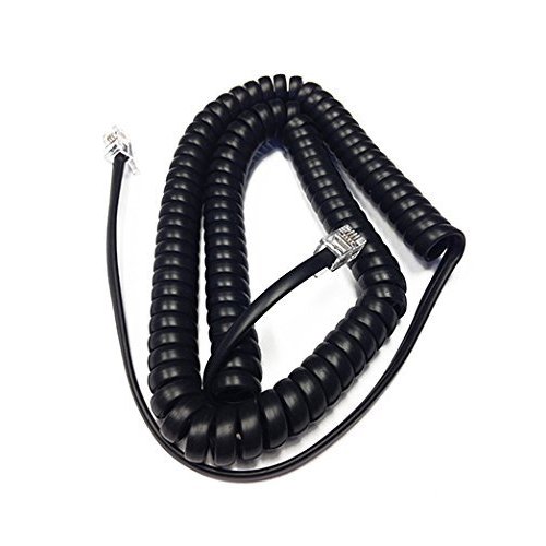 The VoIP Lounge Replacement 12 Foot Black Handset Receiver Cord for Polycom SoundPoint IP Phone 301 501 601 670 321 331 335 450 550 560 650