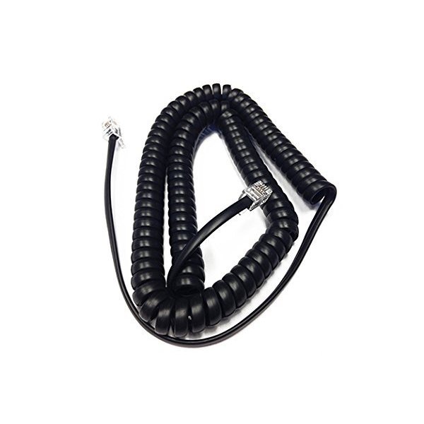 The VoIP Lounge Replacement 12 Foot Black Handset Receiver Cord for Polycom SoundPoint IP Phone 301 501 601 670 321 331 335 450 550 560 650