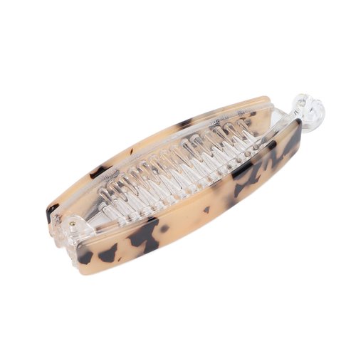 Hair Claw, Banana Barrettes Hair Nonslip Clip Fashion Long Hair Styling Accessories for Girls Women (Rice tortoiseshell transparent bottom)