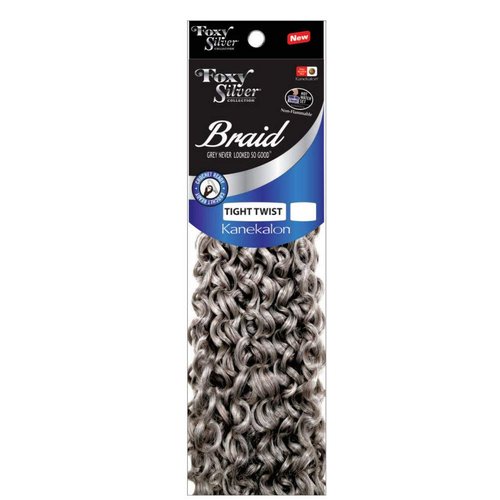 Foxy Silver (Foxy Braid - Tight Twist - 24 Strands - 12 Inch - 1 Pack) - Synthetic Crochet Braiding Hair in 34