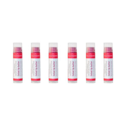 Natural Inspirations Moisturizing Tinted Lip Butter 6 Piece Set, Raspberry