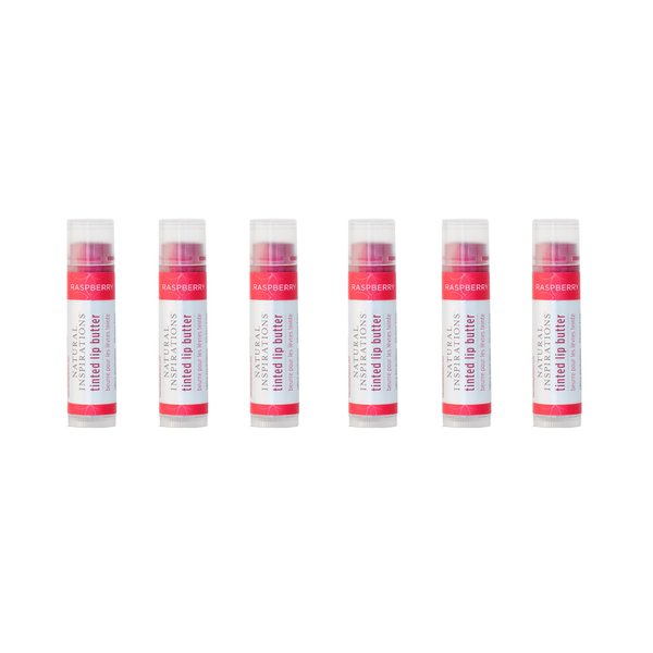 Natural Inspirations Moisturizing Tinted Lip Butter 6 Piece Set, Raspberry