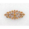 Faship Gorgeous Orange Rhinestone Crystal Floral Barrette Clip