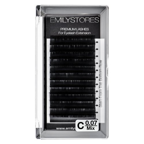 EMILYSTORES Eyelash Extensions 0.07mm Thickness C Curl Length 8-14mm Mixed Size Easy Fan Eye Lashes For Lash Extensions(0.07,C,Mixed 8-14mm)