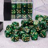 36 of Pack 12MM 6 Sided Mini Dice Set,Pearl Pattern Game Dice Set, 6 Sided Standard Dices for Yahtzee, Bunco or Teaching Math,with Portable Plastic Box(Green Pearl)