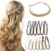 Hairro Braided Hairband Plaited Headband with Synthetic Hair - Elastic Stretch 3 Strands For Women Girls 27g #26/613 Blonde