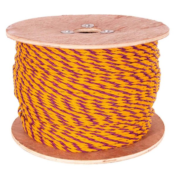 West Coast Paracord Twisted 3 Strand Polypropylene Rope (Yellow and Magenta, 1/4 Inch, 100 Feet) - Waterproof and Floats in Water