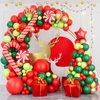 Bonropin Christmas Balloon Garland Arch kit with Xmas Red Gold Dark Green Balloon Fresh Green Balloon and Candy Balloons Gift Box Balloons Red Star Balloons Rich for Christmas Party Decorations