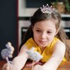 Yean Mini Princess Crown Comb Silver Crystal Tiara Hair Comb Rhinestone Hair Accessories Decorations for Women and Girls (Purple)