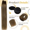 Full Shine Weft Hair Extensions Human Hair 12 Inch Weft Sew in Hair Extensions Real Human Hair 80G Color Medium Brown To Honey Blonde Mix Medium Brown Weft Ombre Brown Silky Straight Human Hair