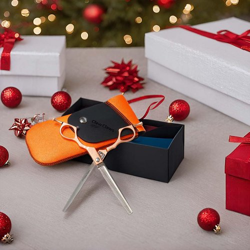 Claw Claws 6.6" Curved Hair Cutting Scissors with Lightweight Alu Handle and Japanese 440C Stainless Steel Blades for Home Use. Symmetrical Design (Thinning Scissors), 42-Teeth V type Thinning Shears