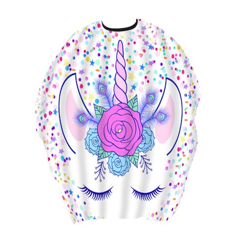 Lovely Unicorn & Stars Small Size Hair Cutting Barber Cape Professional Haircut Salon Cape for Children