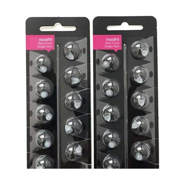 Minifit 6mm Single Bass Domes (2 Pack) Replacement Domes for Oticon Hearing aids