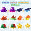 Color Changing No Hole Bath Toys for Kids Toddlers, Color Change Ocean Animal Toys with Drying Bag (6 Pack), Baby Bath Toys Water Toys Floating Fish Toys, Ocean Toys for Bathtub Pool Christmas