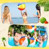 Maitys 12 Pieces of Beach Ball Decoration Rainbow Beach Ball with Hanging Rope and Hooks Inflatable Pool Ball Blow up Sport Ball for Summer Games Hawaiian Party Ornament