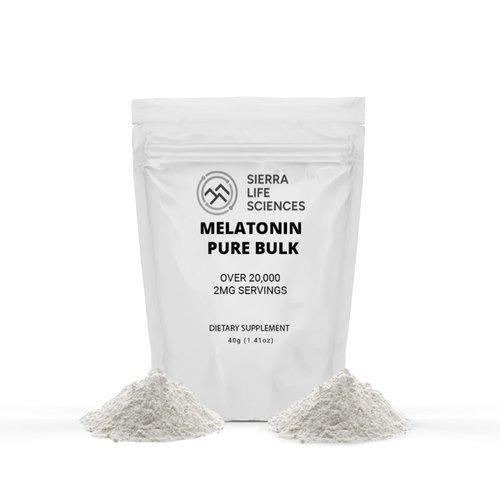 SIERRA LIFE SCIENCES Melatonin | Natural Sleep Aid Bulk Powder | Custom Dose 2mg - 5mg Replace Capsules (40g - 20,000 Doses)
