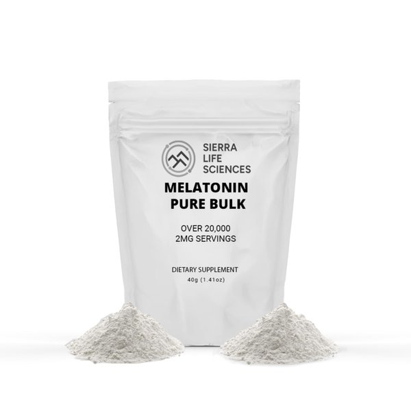 SIERRA LIFE SCIENCES Melatonin | Natural Sleep Aid Bulk Powder | Custom Dose 2mg - 5mg Replace Capsules (40g - 20,000 Doses)
