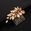 Rumtock Champagne Rhinestones Beads Side Hair Comb Wedding Bridal Handmade Hair Accessories Special Occasion Jewelry (Champagne)