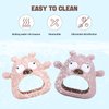 Silicone Teether Toys，Teething Toys for Babies, Baby Teether Never Drop Baby Teether for Teething Relief, Silicone Baby Hand Mittens Sucking Need Pacifier, Baby Chew Toys for Breast Feeding (Brown)