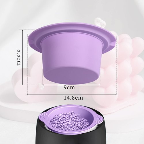 Electric Waxing Kit, Wax Warmer Silicone Liner for Tress Wellness Compatible with 16oz Waxing Kit Melting Wax Bowl for Tress Wellness Wax Warmer or for BLITZWAX Wax Warmer (Purple)