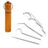 Portable Toothpicks Pocket Set, Dental Floss Picks, Reusable Flosser, Travel Tooth Picker, Flossers for Adults, Stainless Steel Teeth Cleaning Kit
