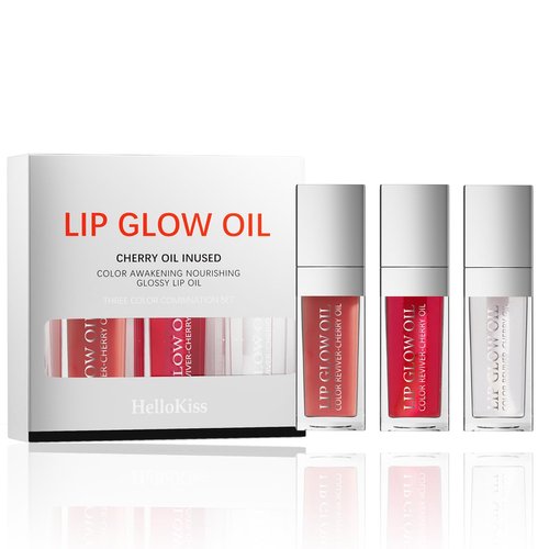 3 Set Lip Oil Hydrating Tinted Lip Balm, Plump Lip Gloss Lip Care Transparent Toot Lip Oil Tinted, Fresh Texture & Non-sticky, Nourishing Repairing Lip Lines Lip Care Products (Set B)