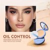 Oil Control Face Pressed Powder, Matte Smooth Flawless Setting, Waterproof Long Lasting Finishing Powder, Cruelty Free, Lightweight, 0.35 oz (NATURAL BEIGE, A)