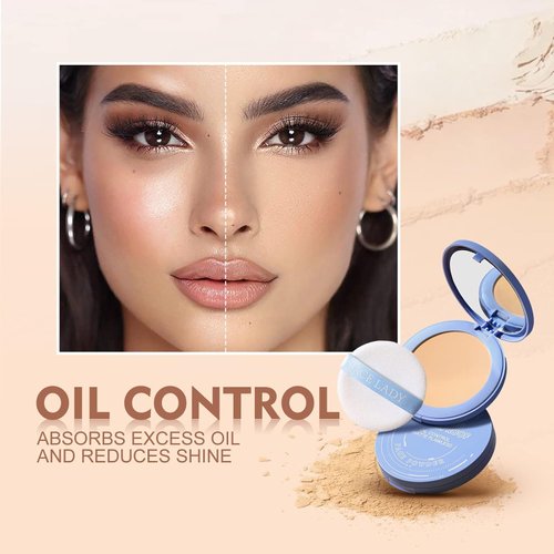 Oil Control Face Pressed Powder, Matte Smooth Flawless Setting, Waterproof Long Lasting Finishing Powder, Cruelty Free, Lightweight, 0.35 oz (NATURAL BEIGE, A)