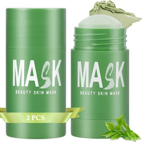 FAIRYTALESPACE 2 Pack Green Tea Purifying Clay Mask, Green Tea Cleansing Stick Mask, Blackhead Removal, Deep Pore Cleansing, Moisturizing, Skin Firming for Men and Women of All Skin Types