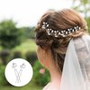 Bridal Hair Accessories - Silver Rhinestone and Pearl Hair Clips, Crystal Flower and Leaf Hair Pins for Brides, Bridesmaids and Women (6 Pieces)