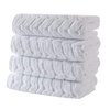 BAGNO MILANO 100% Turkish Cotton Jacquard Luxury Towel Set – Quick Dry Non-GMO Ultra-Soft, Plush and Absorbent Luxury Durable Turkish Towels Set (White, 4 Pcs Hand Towel Set)