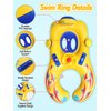 Kalolary Inflatable Baby Swimming Ring, Mommy and Baby Parent-Child Double Person Inflatable Float Seat Swimming Boat with Removable Sun Canopy for Baby and Mom Swim Ring Summer Pool Supplies