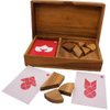 Logic Heart Tangram Set with Play Cards Wooden Puzzle Game