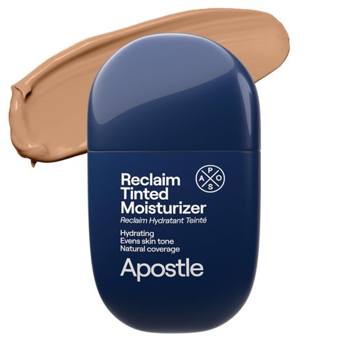 APOSTLE Reclaim Tinted Moisturizer for Men (6 Cornwall) - Niacinamide, Vitamin E, Squalane, Hyaluronic Acid, Tinted Face Moisturizer For Men. Hydrates, Evens Skin Tone, Reduces Fine Lines, 1 Fl. Oz.