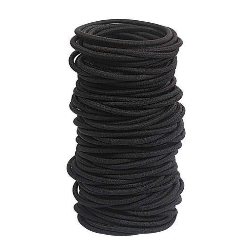 10Pcs Black Hair Ties, Rubber Bands for Hair, Elastic Hair Ties No Damage, Small Hair Bands for Thick Ponytail Women, Hair Accessories, Comforts No Slippage Suitable Elastics and Ties