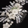 JWICOS Wedding Hair Comb Bridal Flower Hair Pieces Pearl Wedding Hair Accessories for Women and Girls