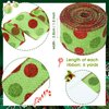 Tatuo 2 Rolls Christmas Wired Ribbon Christmas Glitter Burlap Ribbon Green Red Polka Dot Ribbon Christmas Tree Decoration DIY Craft Bows Wreath(Green Base, 1.5 Inch x 6 Yard Per Roll)
