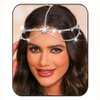 Latious Rhinestone Star Head Chain Jewelry Silver Sparkly Crystal Bride Wedding Headpiece Bridal Prom Hair Chain for Women (Silver)