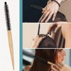 2 Styles Small Round Brush, Wooden Mini Hair Brush Roller Quiff Hair Combs, Mustache Brush, Travel Nylon Hairdressing Brushes Styling Volume Hairbrush for Curling, Short Hair, Thin Hair