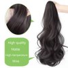 Anbuwei Claw Clip Ponytail Extension Synthetic Curly Wavy Clip in Hair Pieces 18 Inch Long Pony Tails Hair Extensions for Women (Light Brown)