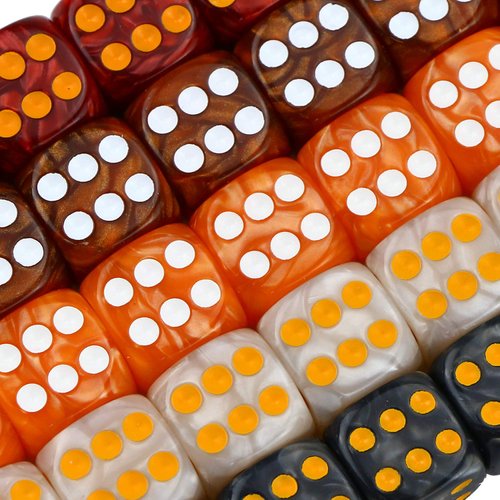 YOUSHARES 50 Pcs Game Dice Set with Free Pouch – Multi - Colors Rounded Edges Dice, 6 Sided 16mm D6 Standard Dice, Table Games Dice Perfect for Tenzi, Yahtzee, Farkle, Bunco
