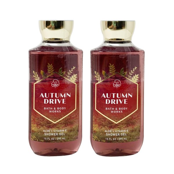 Bath & Body Works AUTUMN DRIVE Aloe + Vitamin E Shower Gel 2 Pack Bundle - 10 fl oz / 295 mL each