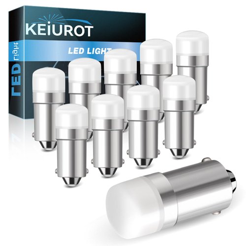 Keiurot 1820 Bulb 1445 1813 1816 1815 757 53 57#313 BA9S Led Bulb 10-30Volt for Lionel Train Light Bulbs, Instrument Indicator Lights, House Number Light Bulb 1818 1819 1895 Warm White 10Pack