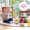 Edushape Train-Themed Soft Baby Blocks for Toddlers 1-3, 30 Pieces - Easy Storage in PVC Bag - Edu-Blocks Soft Blocks Foam Blocks - Stacking Blocks Building Blocks for Daycares and Preschools