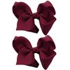 NYFASHION101 Toddlers' Girls' Smooth Grosgrain Ribbon Bow Alligator Clip, Burgundy