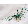 BERYUAN Women Bridal Teardrop Emerald Green Crystal Hair Comb Wedding Hair Accessory Rhinestone Hair Piece Party Headress for Bride Bridesmaid