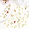 RODAKY 40PCS Butterfly Nail Charms Gold 3D Alloy Butterfly Nail Art Charms Dangle Heart Charms for Nail Multi Style Nail Gems Rhinestone Luxury Nail Decoration for Manicure Design