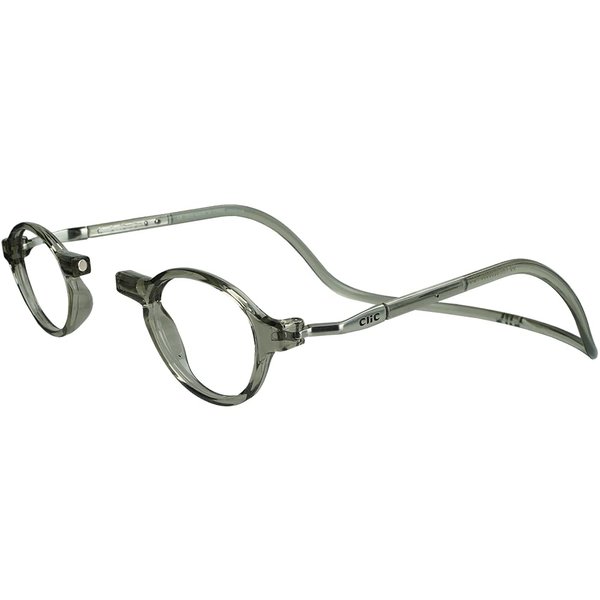 Clic Magnetic Reading Glasses, Computer Readers, Replaceable Lens, Adjustable Temples, Classic, (S-M, Smoke, 2.00 Magnification)