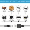 RIIEYOCA 5V DC Coiled Power Cable,USB to DC 5.5mm x 2.5mm Plug Spring Charging Cord for USB Lights, USB Fans, Cartoon Watches,Mini Speaker,Stretchable to 3ft
